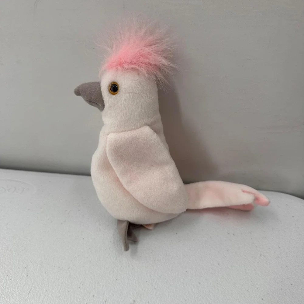 Vintage Ty Beanie Babies Mac & Kuku‎ Plush Birds Set Cardinal Cockatoo Bundle